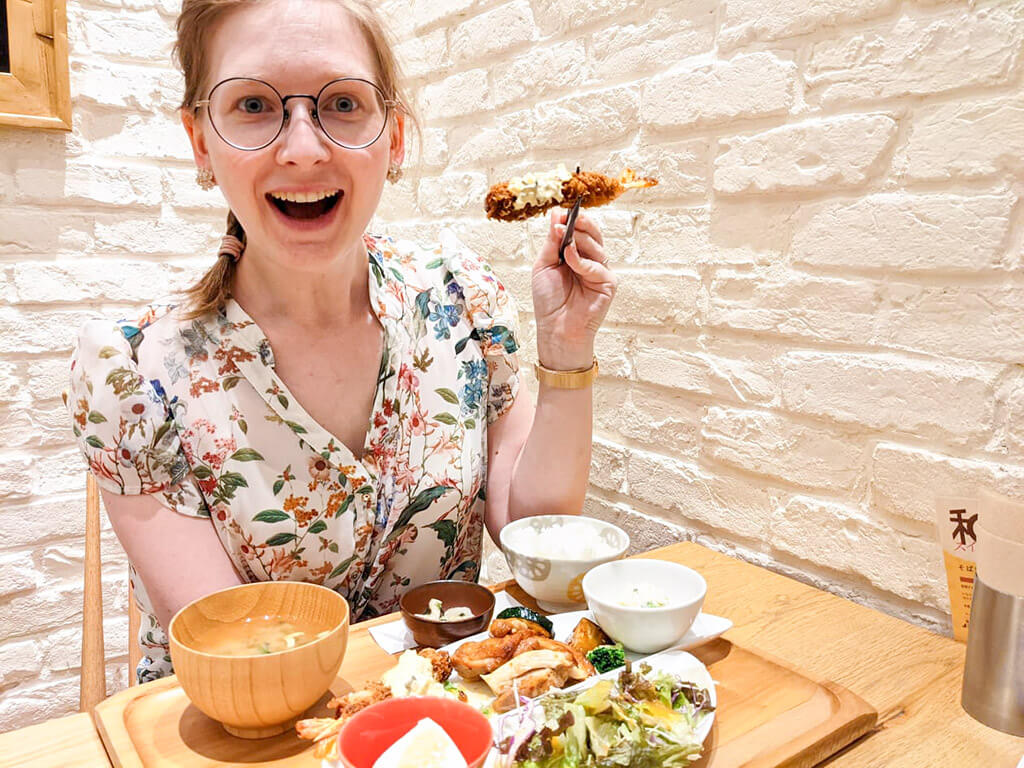 Lena eating Ebi Furai