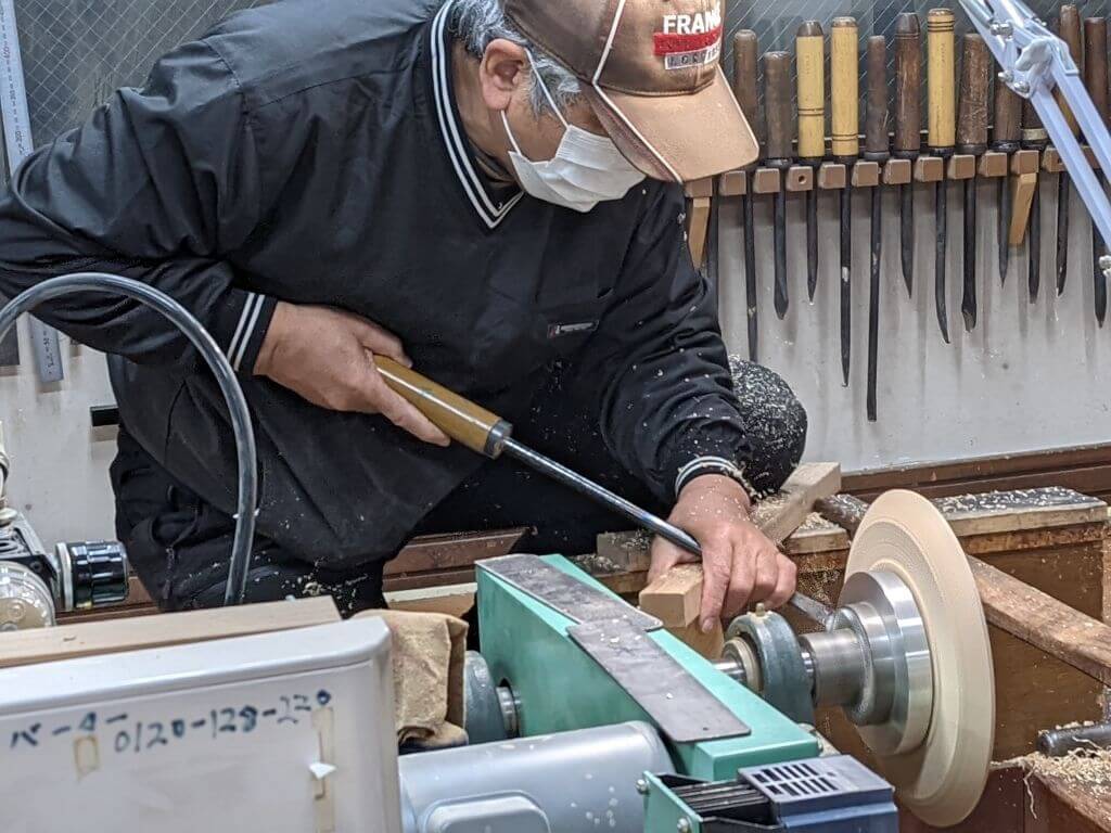 Wood craftsman at work