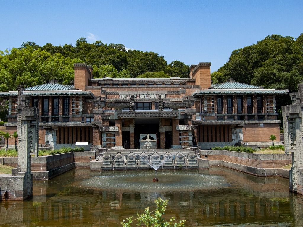 A reconstruction of Tokyo's Imperial Hotel amongst a variety of Japan's Meiji era buildings. 