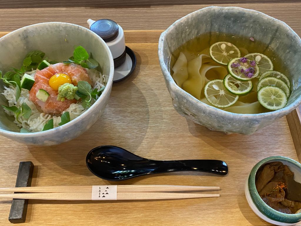 Kishimen and Kaisendon lunch set at restaurant Hosa
