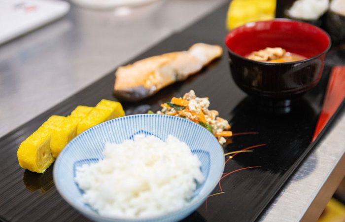 Ichijusansai with Rice, Soup, Egg, Fish, and Vegetable