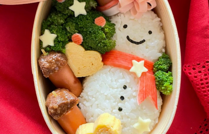 Snowman character bento