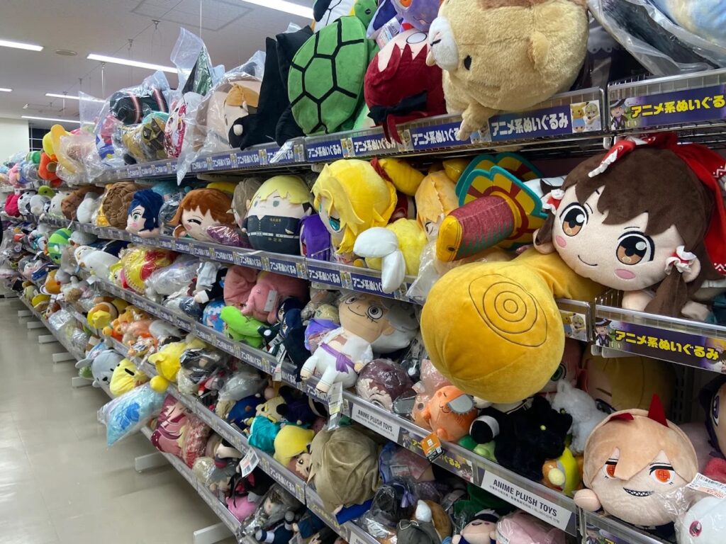 Stuffed animals and figures at Surugaya in Sakae, Nagoya.