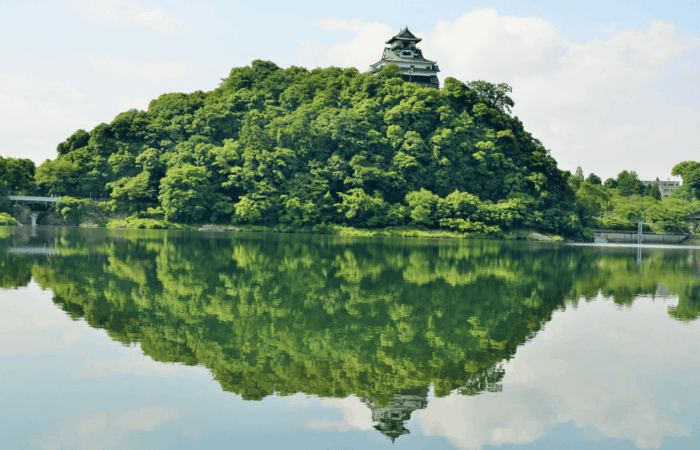 Inuyama Castle reflected on Kiso river